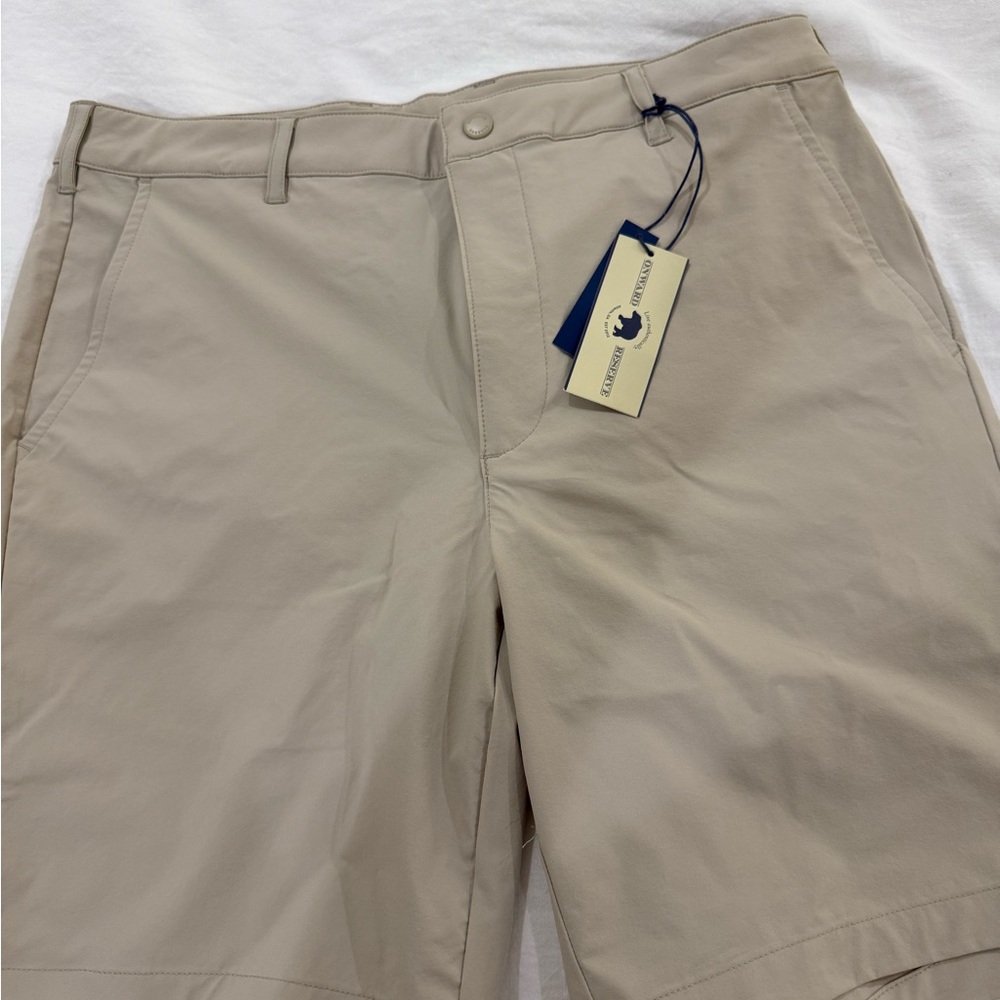 Tan Flat Front Shorts Classic Style